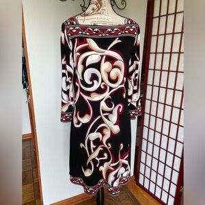 White House Black Market Patterned Dress, Size M